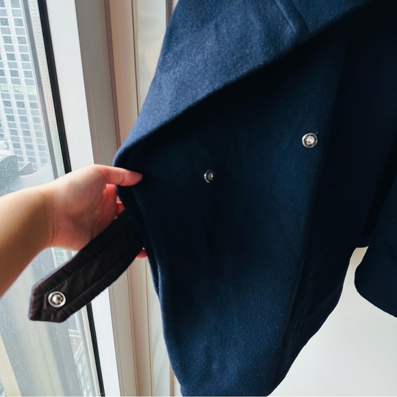 NWT & Other Stories Wool Blend Workwear Cape Coat in Navy Blue - Size XS/S - Picture 11 of 12